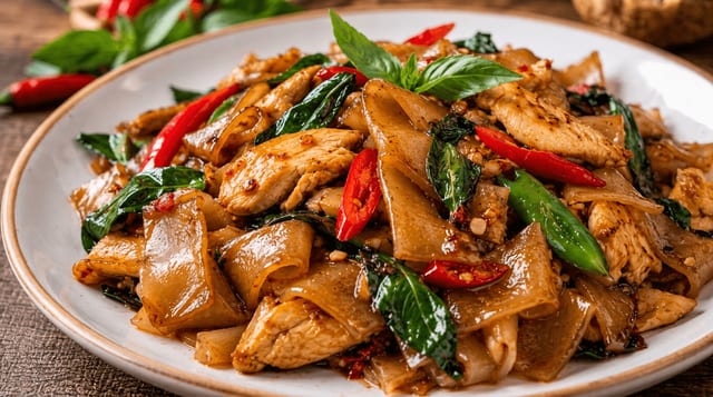Pad Khee Mao (Drunken Noodles).